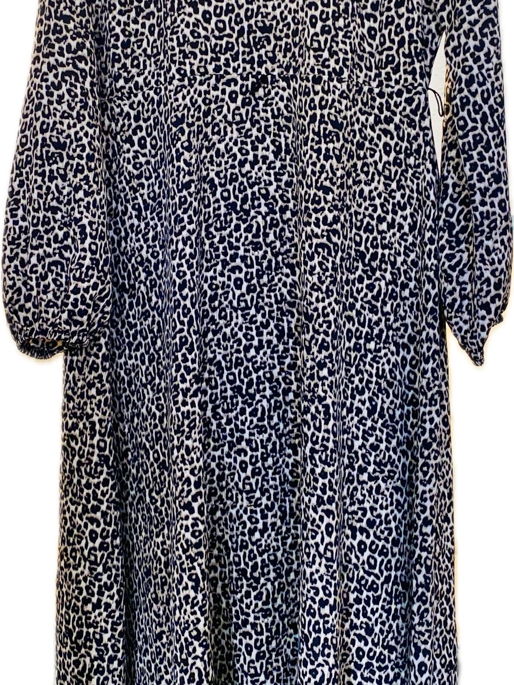 Leopard Print Midi Dress in Black and White